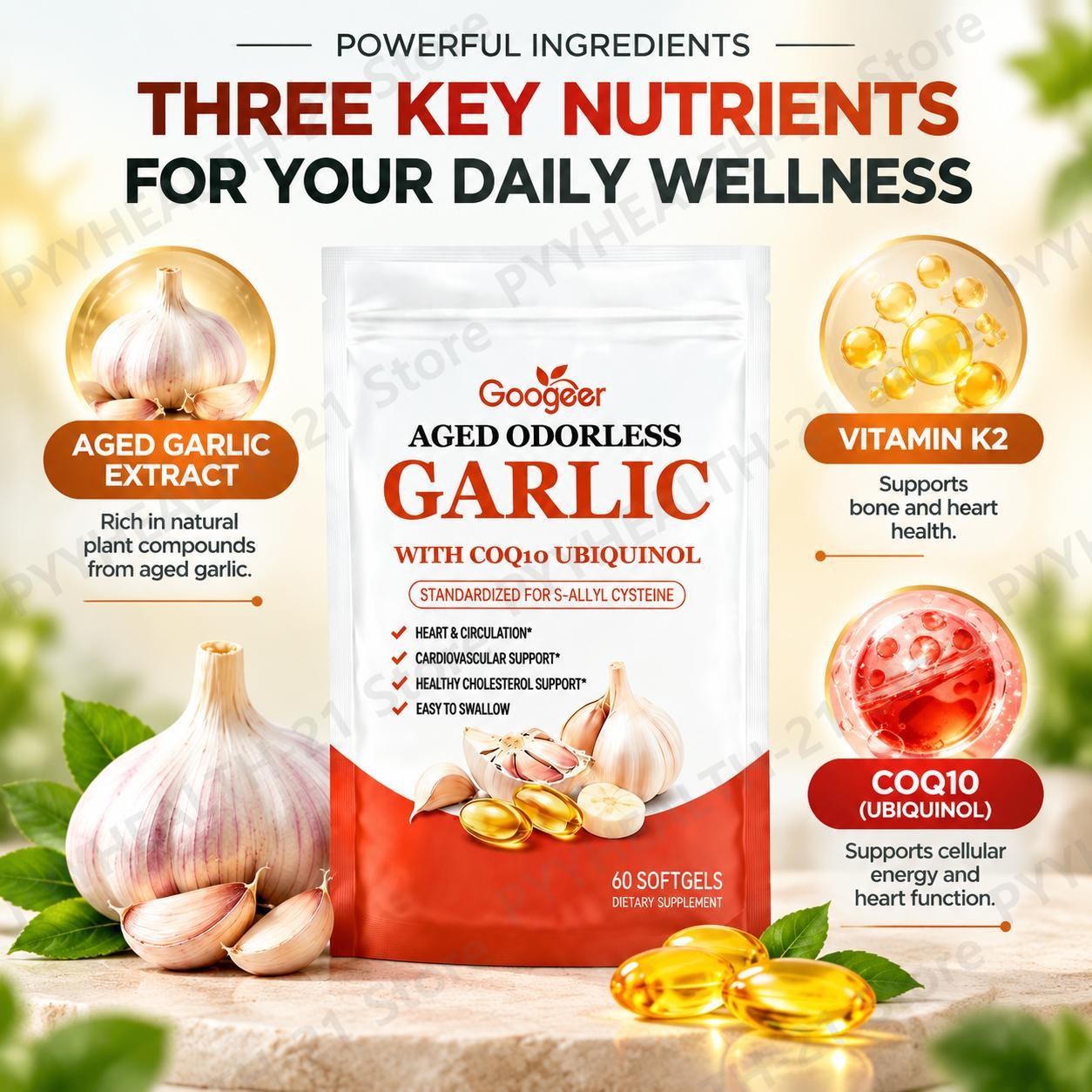 Aged Odorless Garlic Softgels  - Coq10 Ubiquinol Softgel 评论和价格